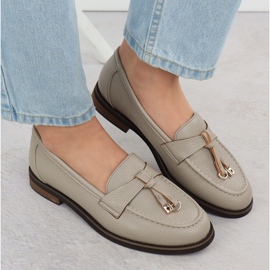 Zapatos mocasines de mujer Lordy beige potocki sz12627 5
