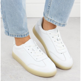Zapatos deportivos de cuero para mujeres perfo-blancos Sergio Leone SP-118 6