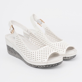 Goodin Sandalias de cuña de trabajo de pura blanco 1