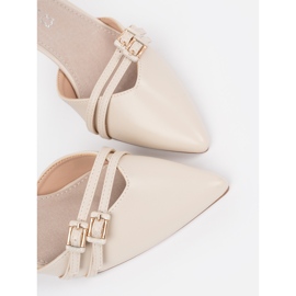 Goodin Bombas beige ligeras con un talón abierto 2