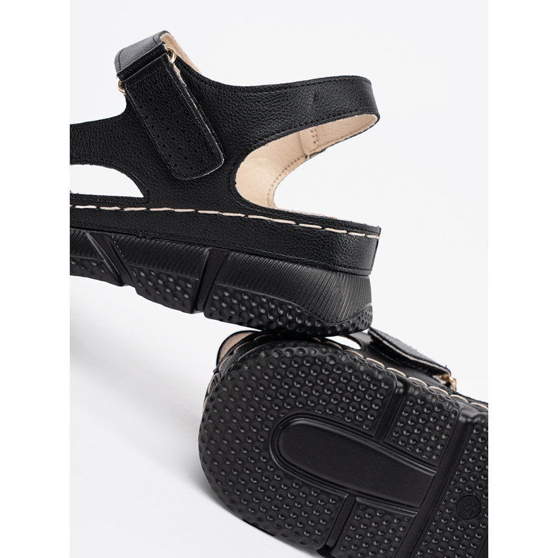Goodin Sandalias de mujeres clásicas negras negro 1
