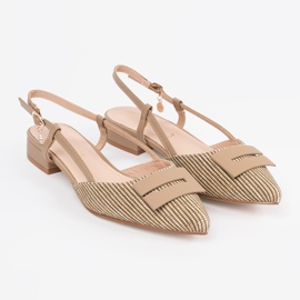 Goodin Sandalias de topo con un talón abierto beige 1