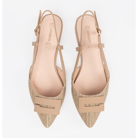 Goodin Sandalias de topo con un talón abierto beige 2 Goodin Sandalias de topo con un talón abierto beige 2