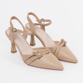 Goodin Salón beige con tacón abierto. 1