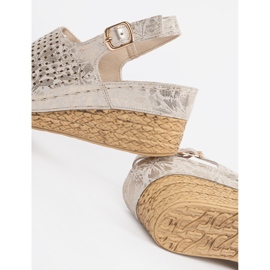 Goodin Sandalias beige abiertas en cuña 1