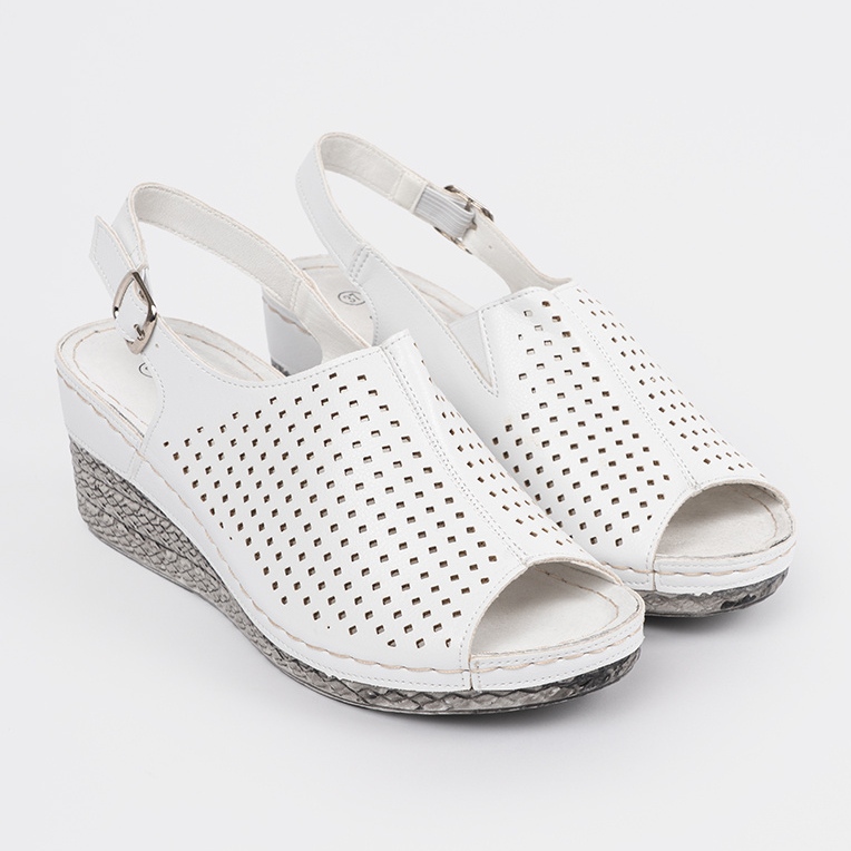 Goodin Sandalias blancas en la cuña blanco 1 Goodin Sandalias blancas en la cuña blanco 1