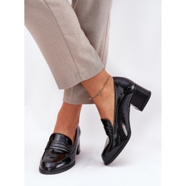 Zapatos de cuero pintados con tacones negros Vinceza 18105 3