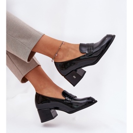 Zapatos de cuero pintados con tacones negros Vinceza 18105 6
