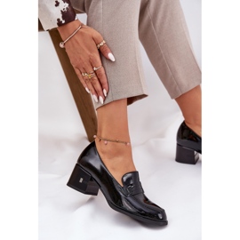Zapatos de cuero pintados con tacones negros Vinceza 18105 7