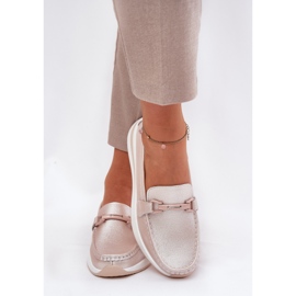 S.Barski Mocasines de cuero para mujeres S. Barski GR51-598 Pearl Pink rosado 3