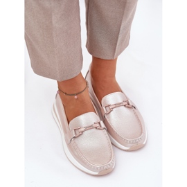 S.Barski Mocasines de cuero para mujeres S. Barski GR51-598 Pearl Pink rosado 5