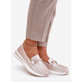 S.Barski Mocasines de cuero para mujeres S. Barski GR51-598 Pearl Pink rosado 1