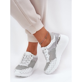 Zapatillas deportivas de cuero zapatillas de zapatillas en Wedge S.barski LR51-641 White blanco 3