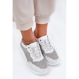 Zapatillas deportivas de cuero zapatillas de zapatillas en Wedge S.barski LR51-641 White blanco 5