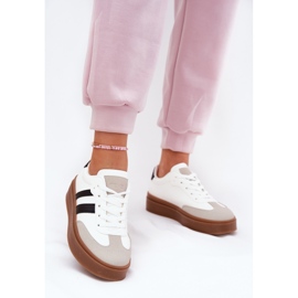 Evento Zapatillas de deporte para mujeres en la plataforma con cuero ecológico blanco 2