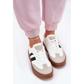 Evento Zapatillas de deporte para mujeres en la plataforma con cuero ecológico blanco 5