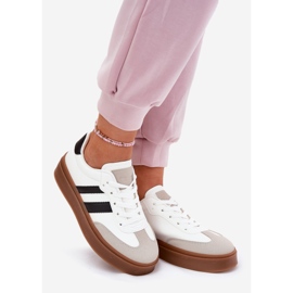Evento Zapatillas de deporte para mujeres en la plataforma con cuero ecológico blanco 1