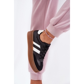 Evento Zapatillas de deporte para mujeres en la plataforma con cuero ecológico negro 6