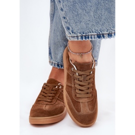 Evento Zapatillas de deporte marrón para mujeres de gamuza 3