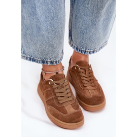 Evento Zapatillas de deporte marrón para mujeres de gamuza 5