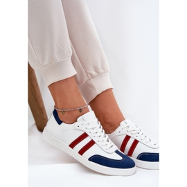 Zazoo N1068 de cuero Low White y Sneakers de Blue White and Navy Blue blanco 6