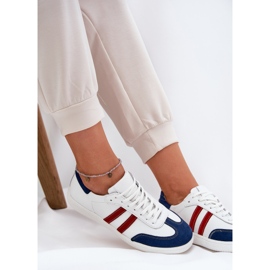 Zazoo N1068 de cuero Low White y Sneakers de Blue White and Navy Blue blanco 7