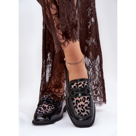 Mocasines barnizados de cuero con Vinceza Mesh 31931 Negro 2