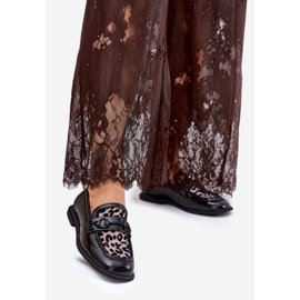 Mocasines barnizados de cuero con Vinceza Mesh 31931 Negro 1