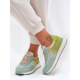 Zapatos deportivos de cuero con Vinceza 66775 MESH FUBLERA verde 3