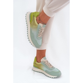 Zapatos deportivos de cuero con Vinceza 66775 MESH FUBLERA verde 6