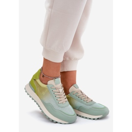 Zapatos deportivos de cuero con Vinceza 66775 MESH FUBLERA verde 1
