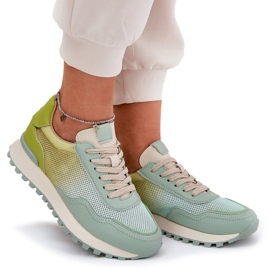 Zapatos deportivos de cuero con Vinceza 66775 MESH FUBLERA verde 9