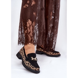 Moccasins de gamuza Vinceza 66791 impresión de leopardo negro 2