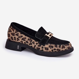 Moccasins de gamuza Vinceza 66791 impresión de leopardo negro 4