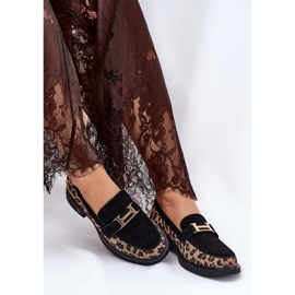 Moccasins de gamuza Vinceza 66791 impresión de leopardo negro 6