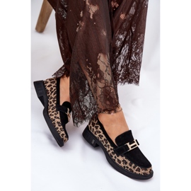 Moccasins de gamuza Vinceza 66791 impresión de leopardo negro 7