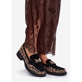 Moccasins de gamuza Vinceza 66791 impresión de leopardo negro 1