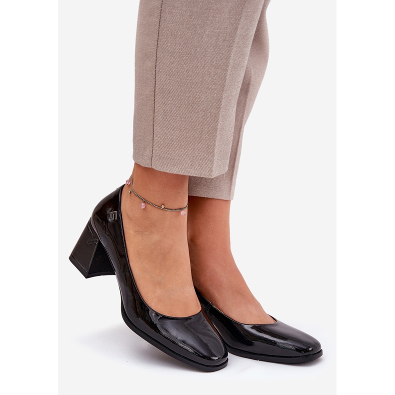 Bombas barnizadas de cuero en el Vinceza 91130 Black Post negro 1