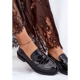 Pintado Vinceza 91125 Mocasines de cuero para mujeres negro 6