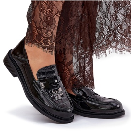 Pintado Vinceza 91125 Mocasines de cuero para mujeres negro 8