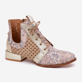 Botas de cuero botas maciejka 05541-04 beige-duard 4