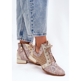 Botas de cuero botas maciejka 05541-04 beige-duard 5