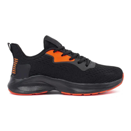 TRENDI Zapatos deportivos atados negro amarillo 4