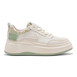 Zapatillas de mujer negras con suela gruesa. beige 4