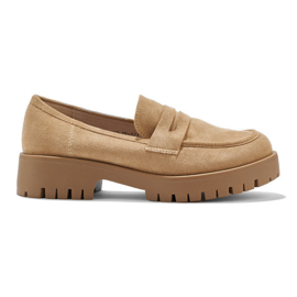 Goodin Mocasín de mujer en ante beige 3