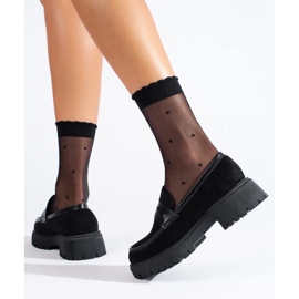 Mocasines de mujer Shelovet en ante negro 3