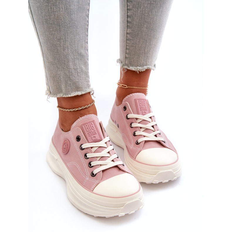 Zapatillas de mujer con suela maciza Big Star NN274129 Rosa 2