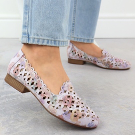 Zapatos de trabajo de mujer para mujeres con flores coloridas Jezzi ASA222-8 multicolor 2