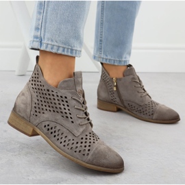 Botas de pura femenina de gamuza Potocki Sz12091 verde 5