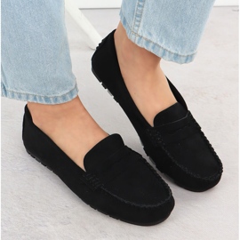 Evento Moccasins Women's Black Evalo 7673 Sabias de ante para mujeres negro 6